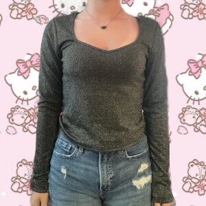 Old Navy Grey Shimmer Long Sleeved